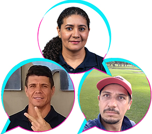 Noel, da VC, Eliane, do CoE e Adilson, da CBA.